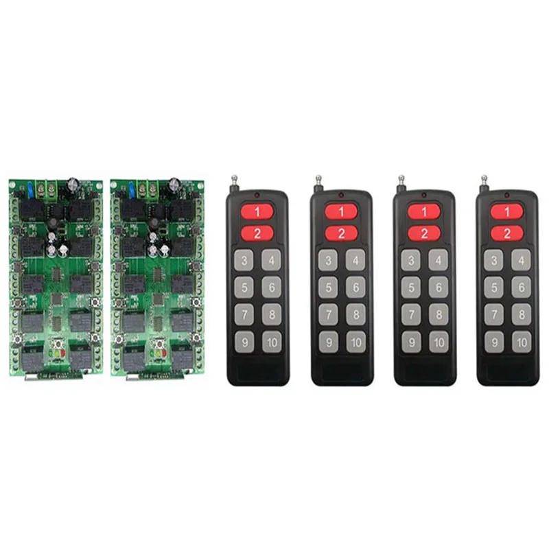 

Индивидуальный код обучения DC12V 10A 10CH Беспроводной переключатель системы дистанционного управления приемник + передатчики фурнитура для гаражной двери/жалюзи/современный потолочный светильник
