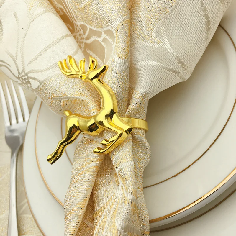 6 шт гостиничный набор стол рождество золото серебро кольцо для салфетки в форме
