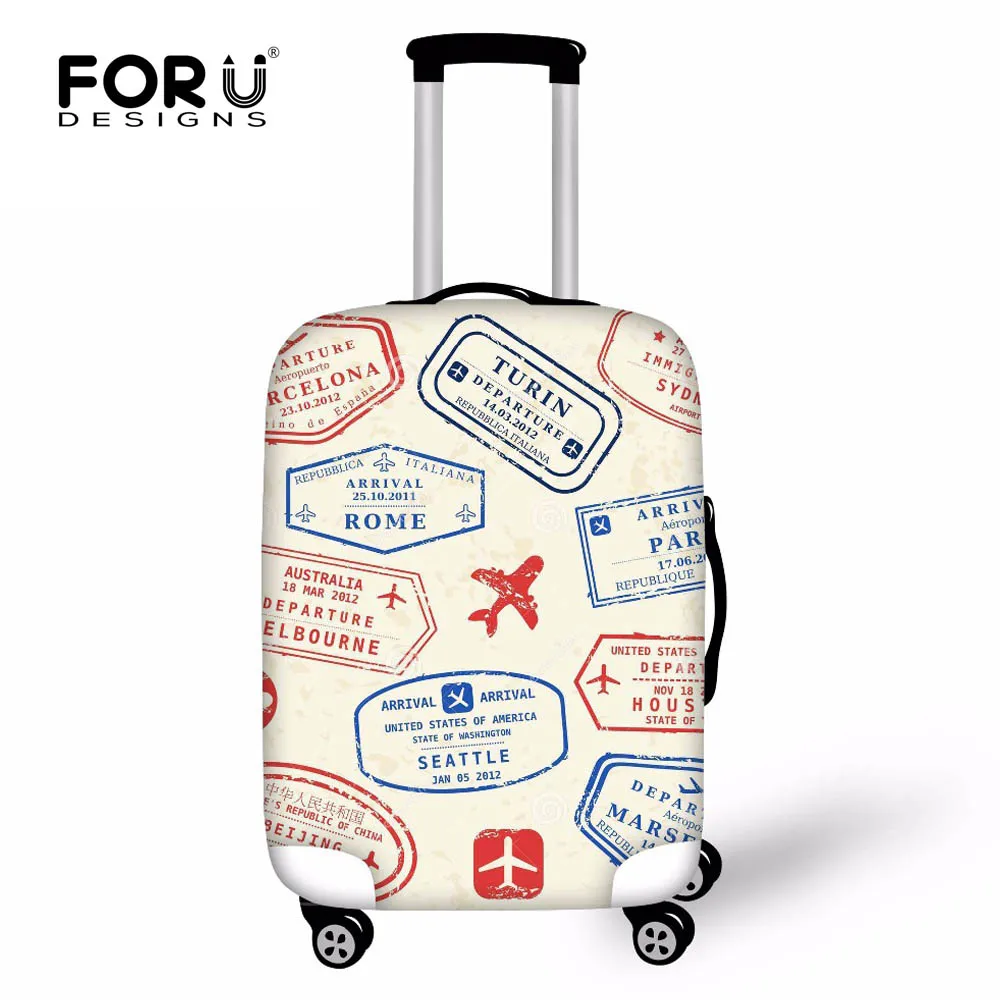 FORUDESIGNS Печать Путешествия багаж чехол для 18-30 дюймов тележка Водонепроницаемый Эластичный Чемодан стрейч толстый Чехол Чехлы