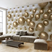 custom wall cloth wallpaper european style soft pack 3d stereoscopic golden ball living room sofa bedroom backdrop decor mural