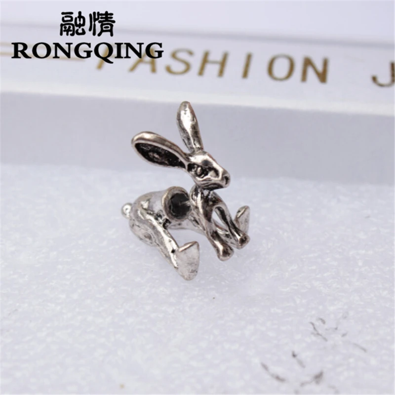 RONGQING 1 шт бохо шик 3D животное кролик серьги в готическом стиле милый для женщин