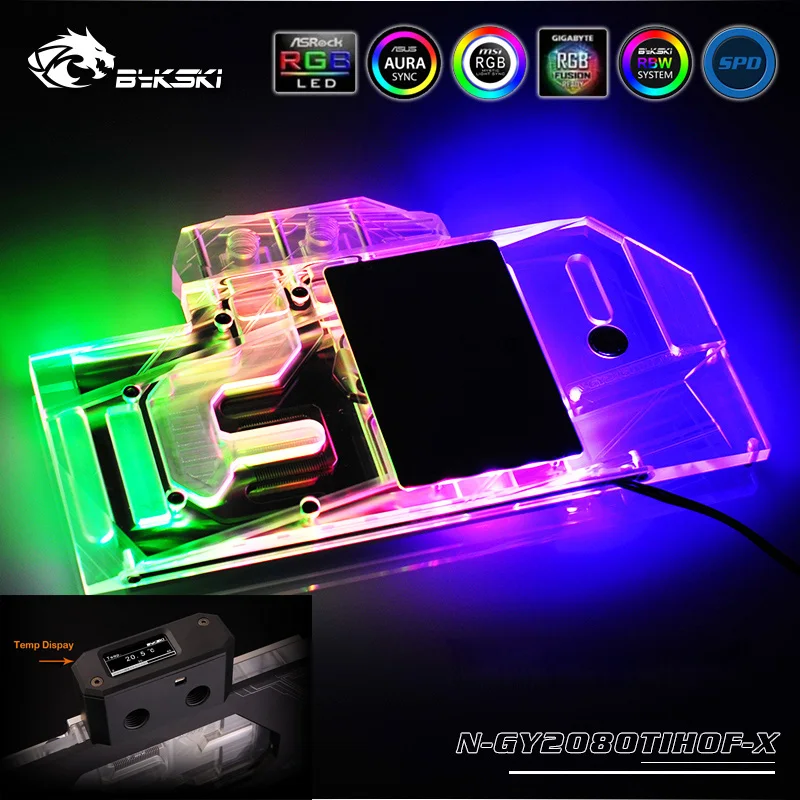 Bykski N GY2080TIHOF X VGA полное покрытие блок водяного охлаждения с RGB LED наборы для Galax GeForce