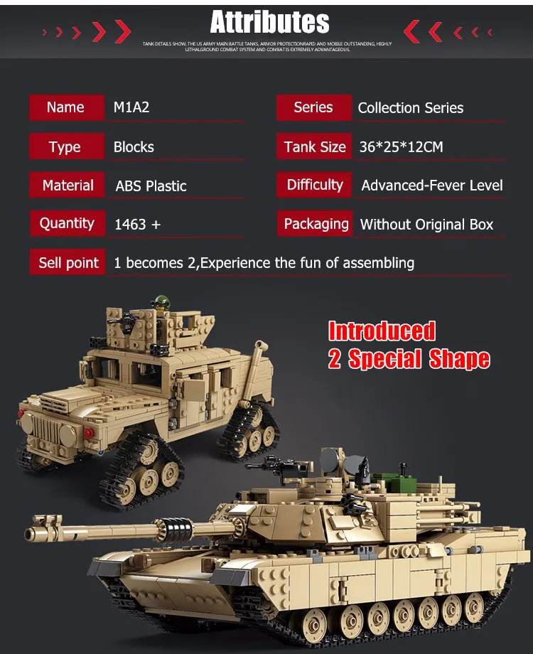 Kazi Military M1A2 коллекция танков серии Транс игрушки 1:28 ABRAMS MBT HUMMER Модели Строительные
