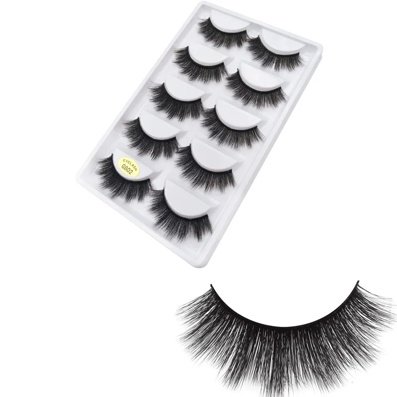 Импортные сибирские норковые 3D накладные ресницы ручной работы натуральный