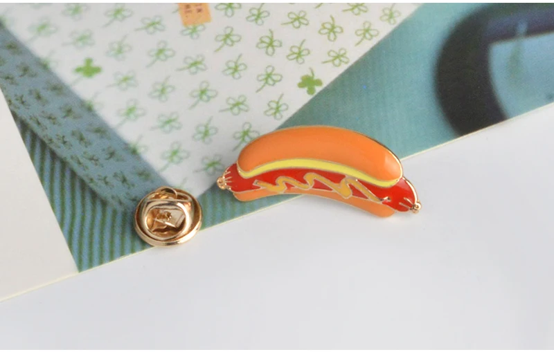 

Pizza Hamburger Hot Dog Poached egg Dice bomb Brooches Denim Lapel Enamel pin Buckle Shirt Badge Women Gift Jewelry for friend