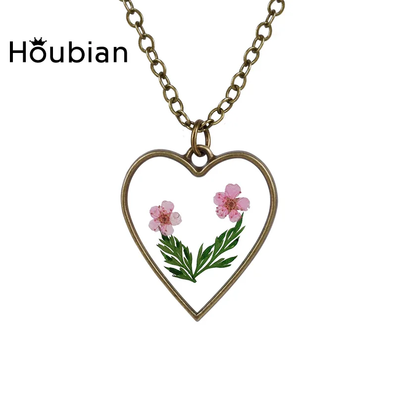 2017 модное ожерелье в форме сердца популярное длинное из сухоцветного стекла
