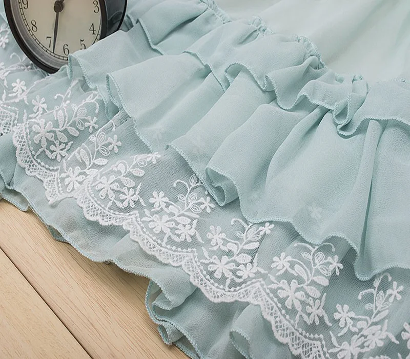 5 ярдов винтажная широкая хлопковая Цветочная вышитая ткань с кружевной отделкой