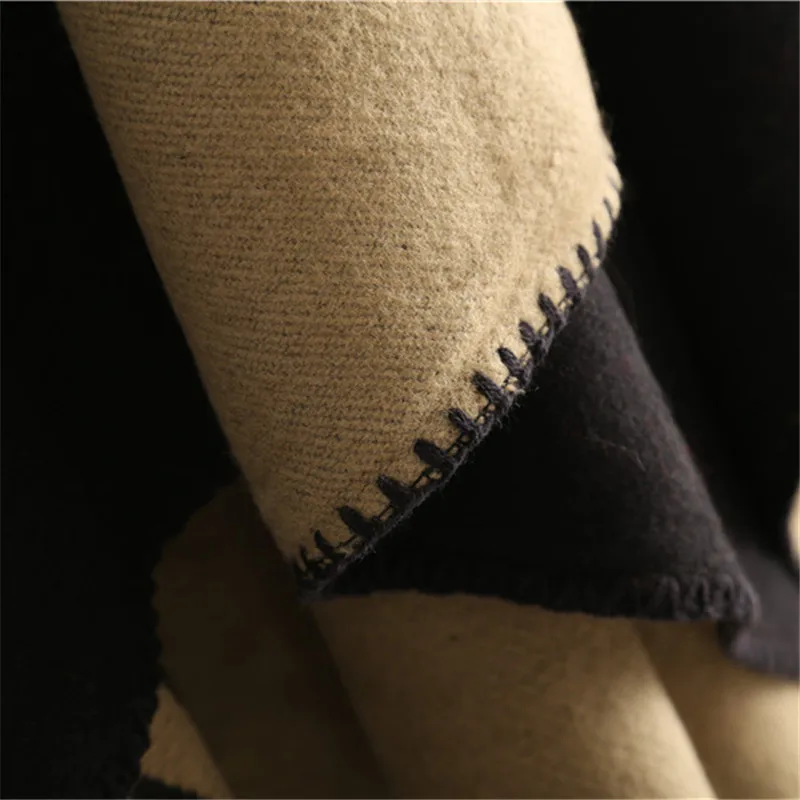 2018 Осень Зима Новое теплое одеяло шарф женские шарфы пончо шаль геометрический