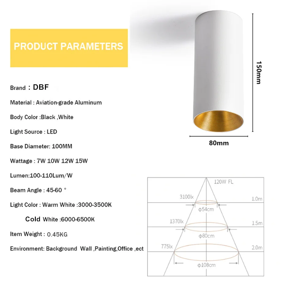 [DBF] высокое Яркость светодиодный COB точечные потолочные светильники 10 Вт 12 15