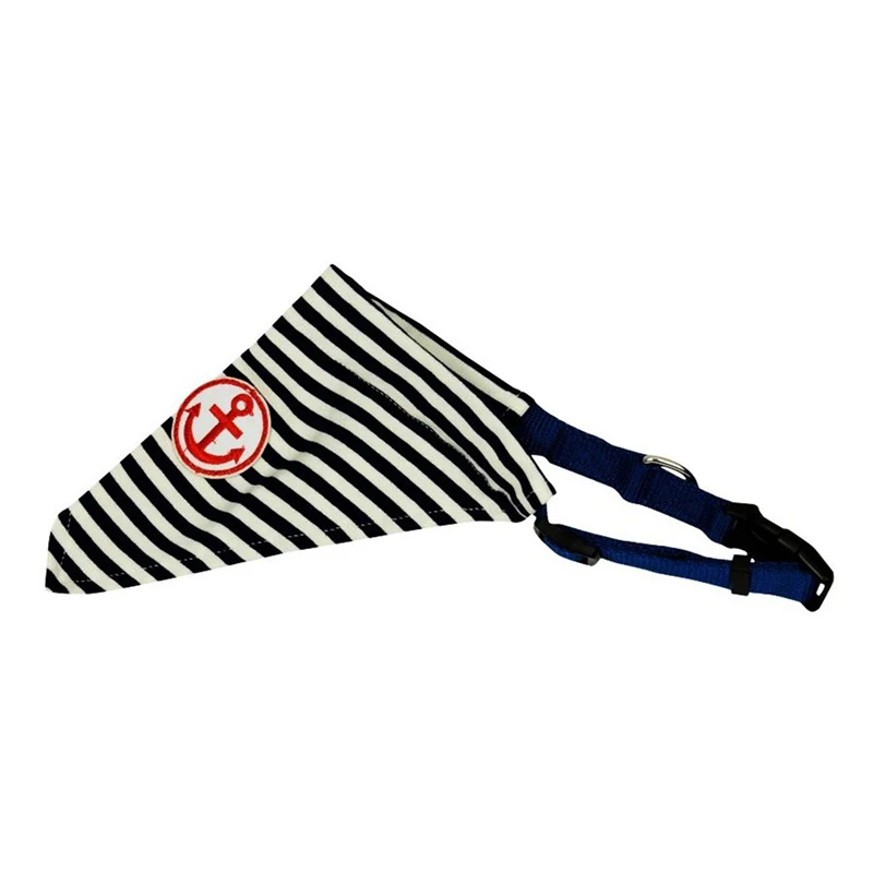 Полосы матроска для мелких больших собак кошка шейный платок Питомца Воротник