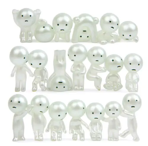 

20pcs/Set Princess Mononoke Forest Spirit Elf Kodama Figures Toy Glow In Dark