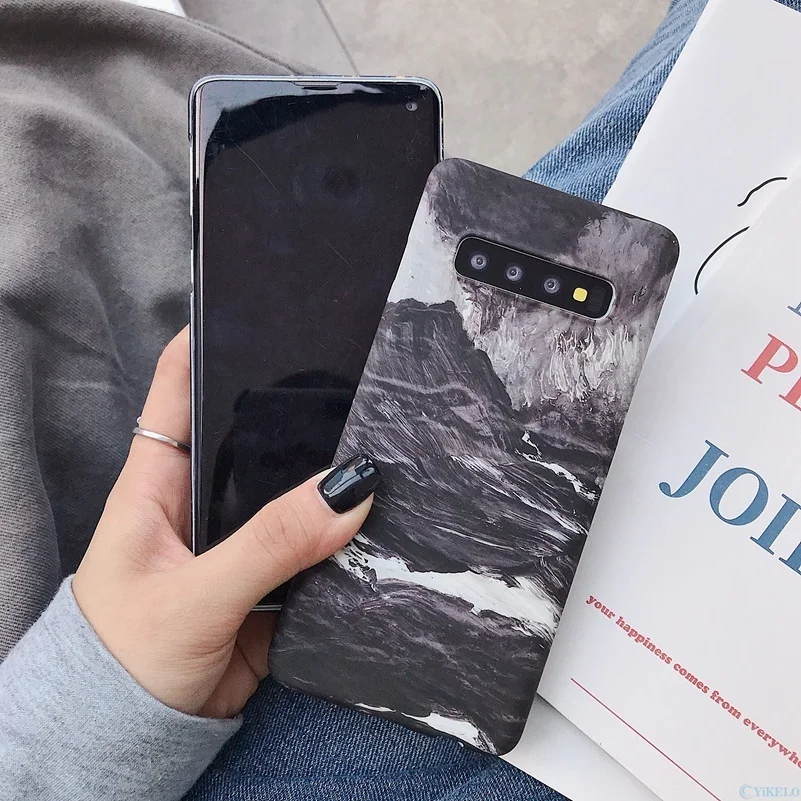 Мраморный чехол для телефона samsung Galaxy S7 Edge S8 S9 S10 Plus e Note 8 9 Note9 S10e S9+ жесткий чехол с рисунком