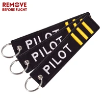 remove before flight car keychain embroidery pilot key chain motorcycle keyring for aviation gifts luggage tag 3pcslot