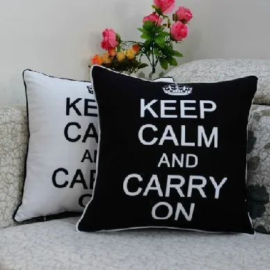 45*45 см винтажная модная наволочка из микрофибры с надписью Keep Calm and Carry On для