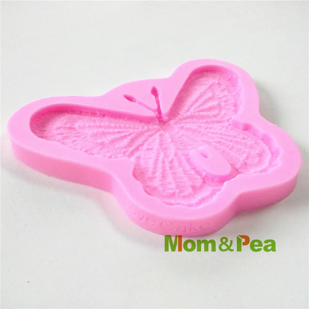 Мама и горох 0517 Бесплатная доставка Бабочка кружева формы силиконовые украшения