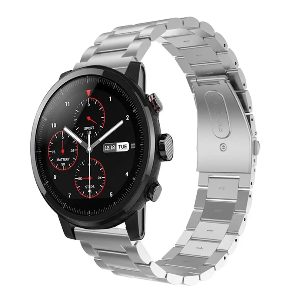 22 мм Универсальный сменный стальной металлический ремешок для Amazfit Stratos 2/2 S, pace, samsung gear S3, аксессуары для умных часов