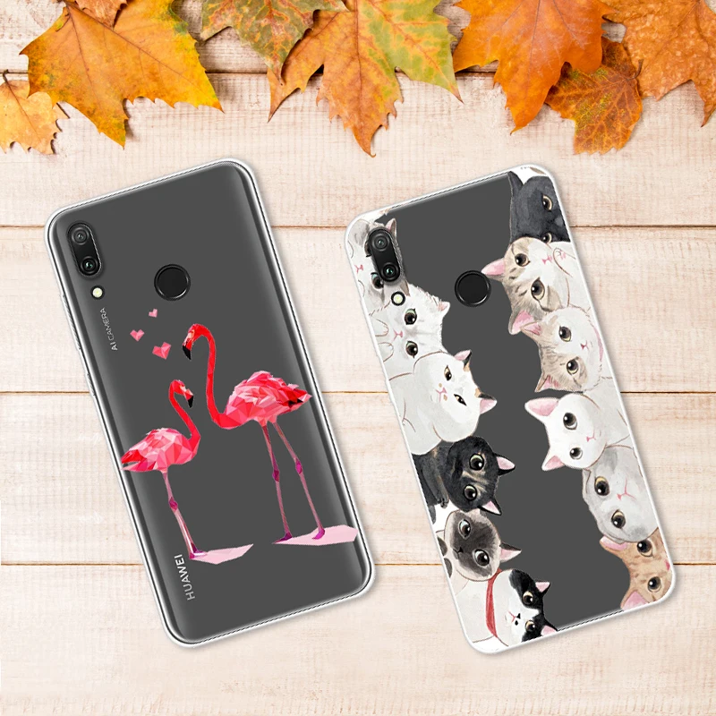 Case For Huawei Y7 2019 6.26 Inch Transparent Printing Drawing Silicone Phone Cases Cover |