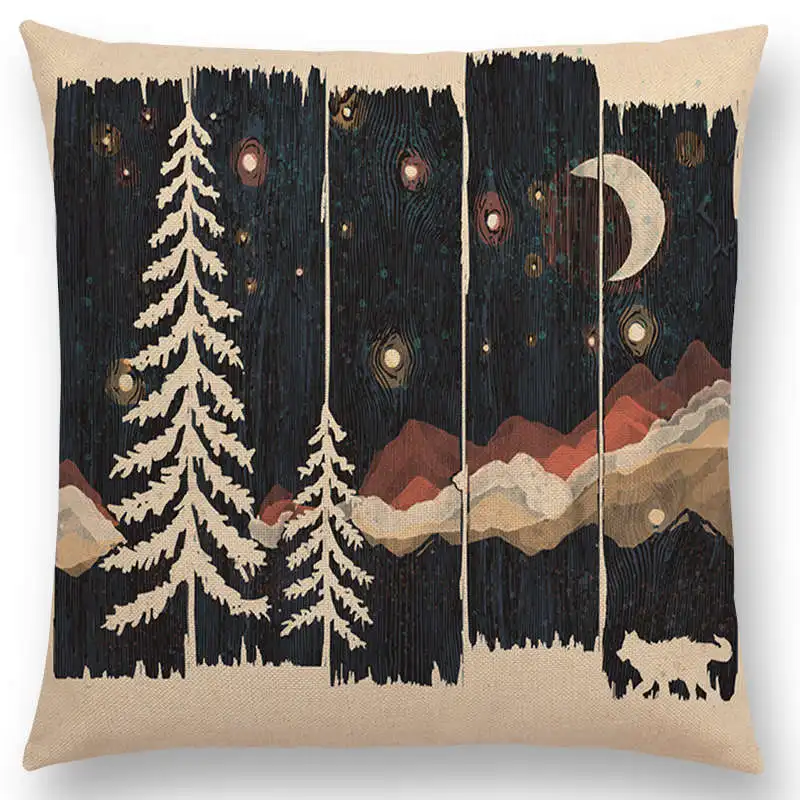 Чехол для дикой подушки с животными дикими приключениями пятнами деревьями