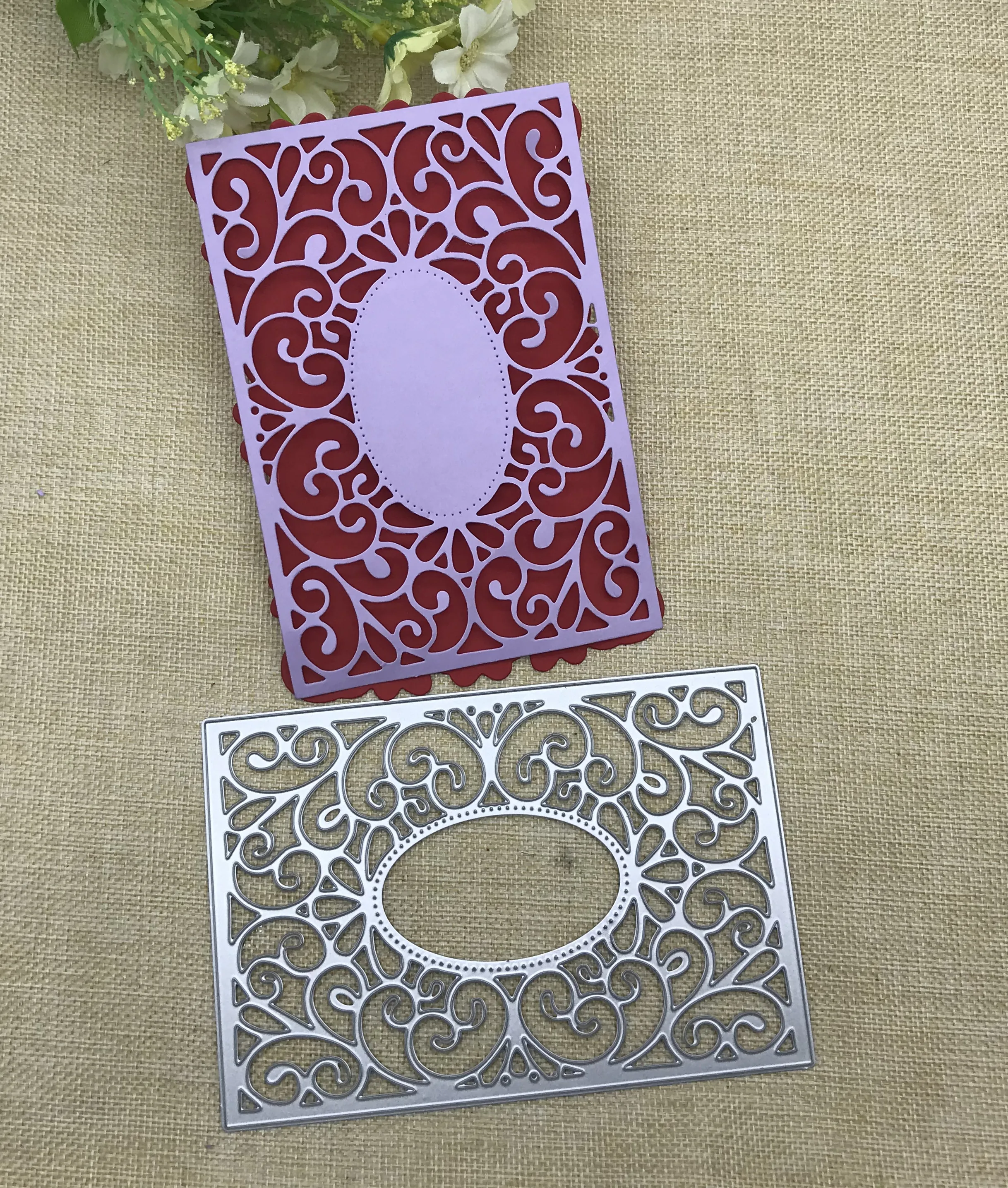 Цветы слой полые металлические прорезной трафарет для окраски DIY Скрапбукинг