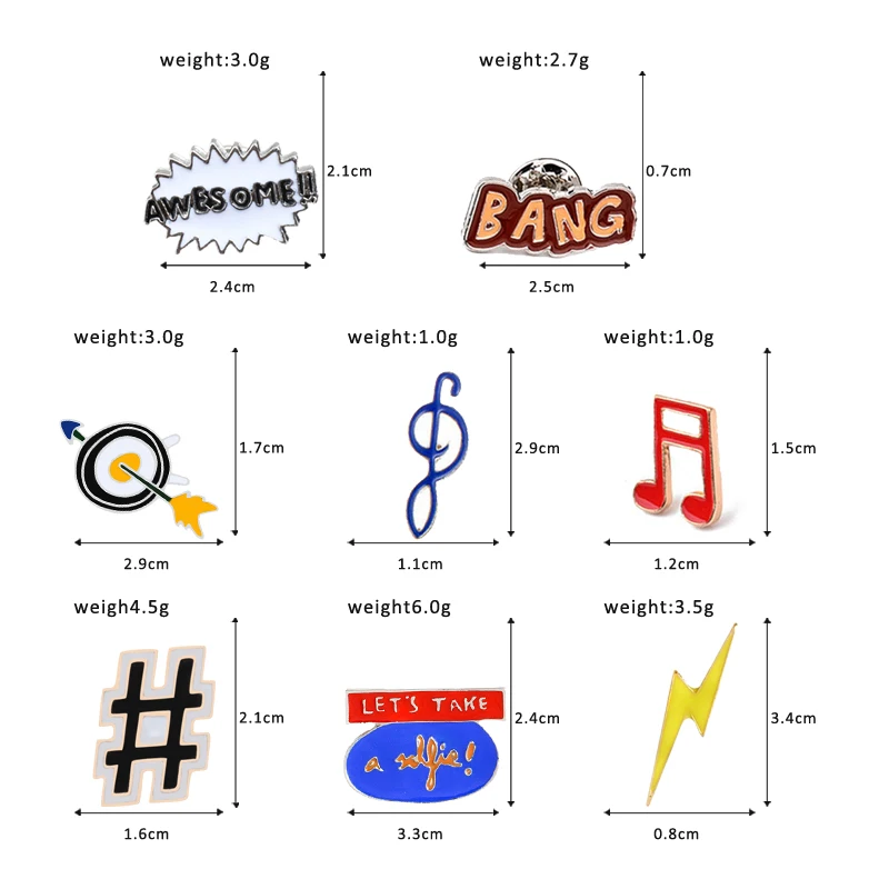 Creative Cartoon Brooches Lightning Arrow Note Badges Enamel Pin Brooch For Men Women Denim Jackets Collar Kid Jewelry Gift | Украшения и