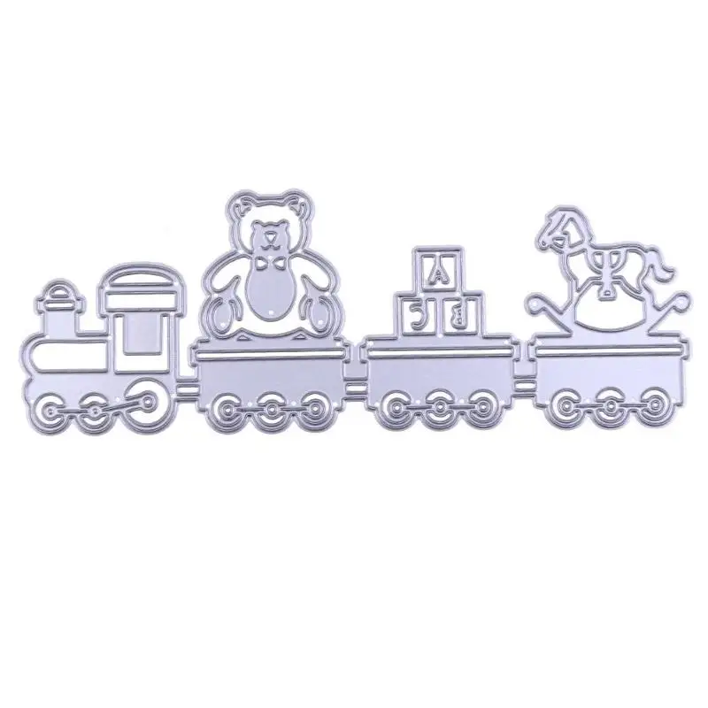 Новая мультяшная игрушка медведь поезд металлические трафареты для пресс формы