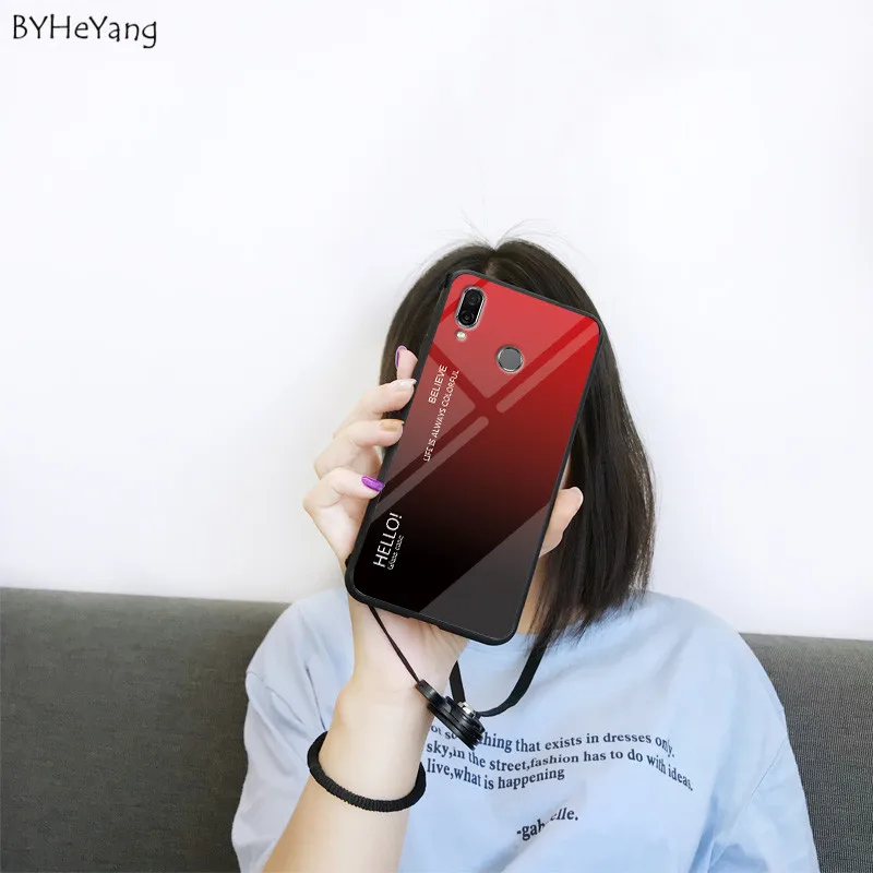 6 26 дюймовый чехол для Xiaomi Redmi 7 из закаленного стекла с градиентом Жесткий Чехол