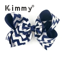 10pcs 8 inch red white navy pink tropic silver chevron hair bow paisley bows