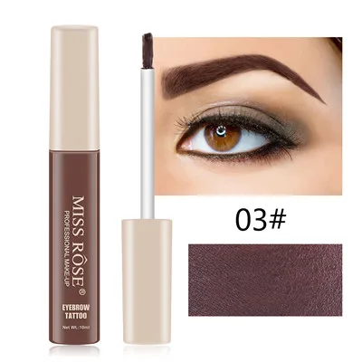 3 MISS ROSE, микроблейдинг, тату-ручка для бровей, с кисточкой для бровей, водостойкая, гель для бровей, тату-краска, макияж, крем-краска для бровей, макияж - Цвет: 3