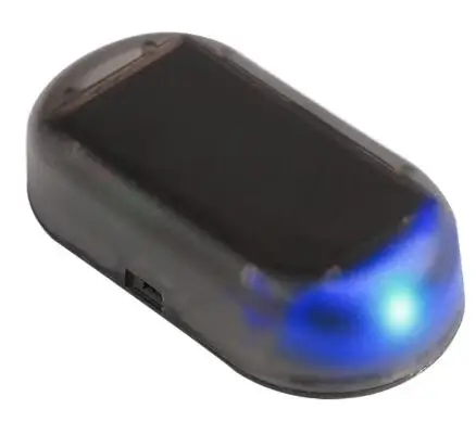 blue led Автомобильный светодиодный светильник, муляж системы сигнализации, противоугонная вспышка, мигающая, поддельная Солнечная Автомобильная сигнализация, имитация безопасности, универсальная - Цвет: blue led
