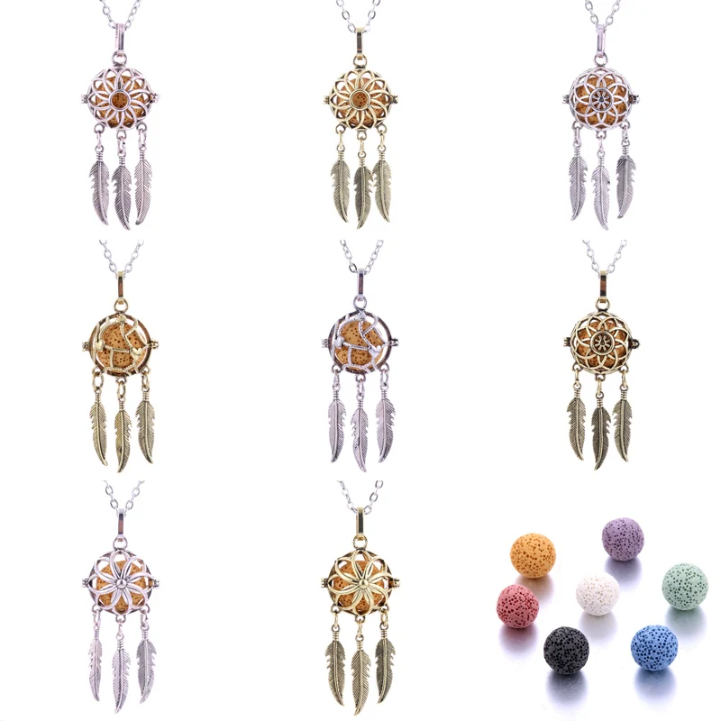 8 стилей Ловец снов Ароматерапия Ожерелье Духи Диффузор полый кулон эфирное