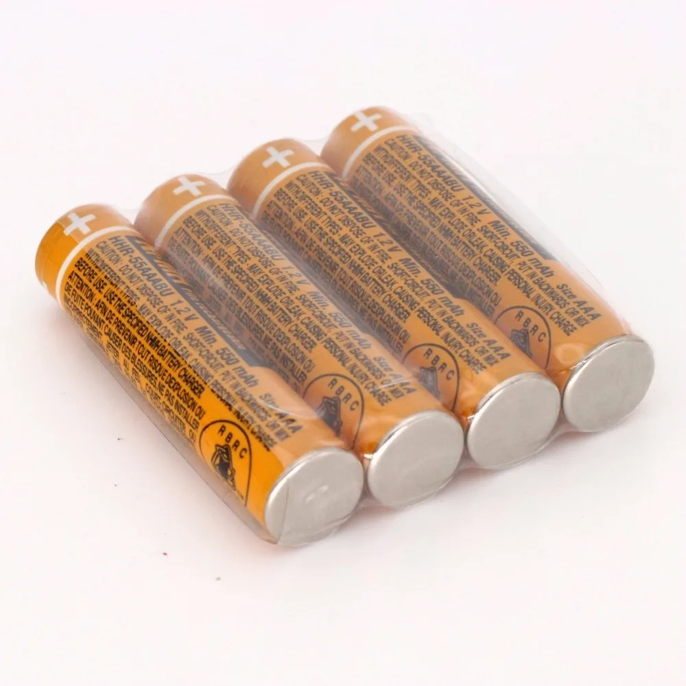 4 шт. пальцевых батареи AAA для HHR-55AAABU для беспроводного телефона Panasonic емкостью 1,2 В 550 мАч Оригинальная новая аккумуляторная батарея NI-MH.