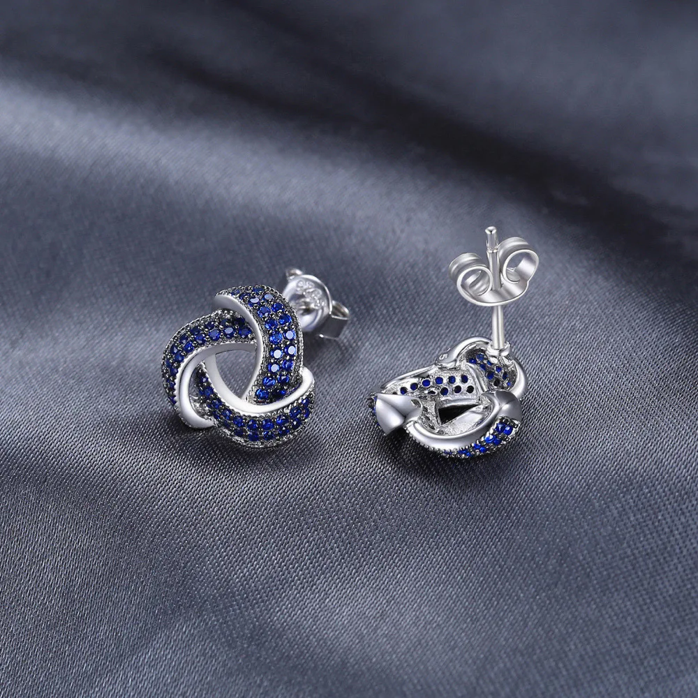Jewelrypalace цветок 0.6ct создан синий шпинель заклепки Серьги натуральная 925 серебро
