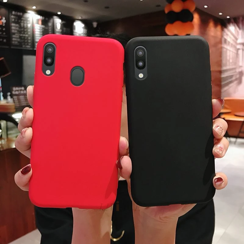 Однотонного яркого цвета для силиконовый чехол samsung galaxy m10 M20 A10 A30 A50 A40 A70 A20 a7 2018 a20e
