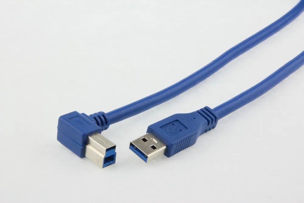 90 градусов прямоугольный USB 3,0 A папа AM к USB 3,0 B Тип папа BM USB3.0 кабель 0,6 м 1 м 1,8 м 2 фута 3 фута 6 футов для принтера сканер HDD