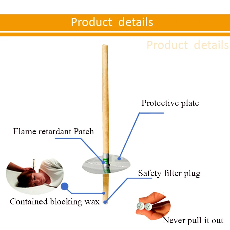 4 шт. ушные свечи здоровый уход лечение ушей Удаление воска очиститель Индиана
