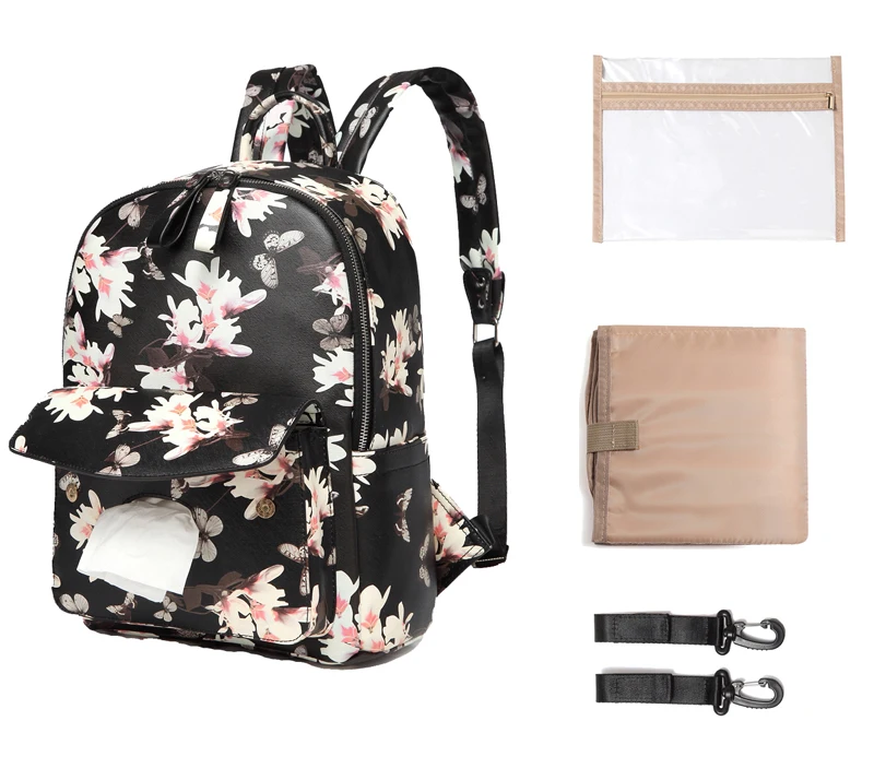 Сумка для детских подгузников из искусственной кожи с модным принтом рюкзак +