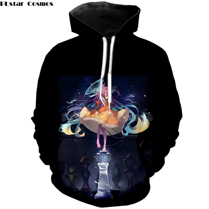 Толстовка с капюшоном PLstar Cosmos No Game Life фиолетовые крутые Аниме толстовки 3d свитшот