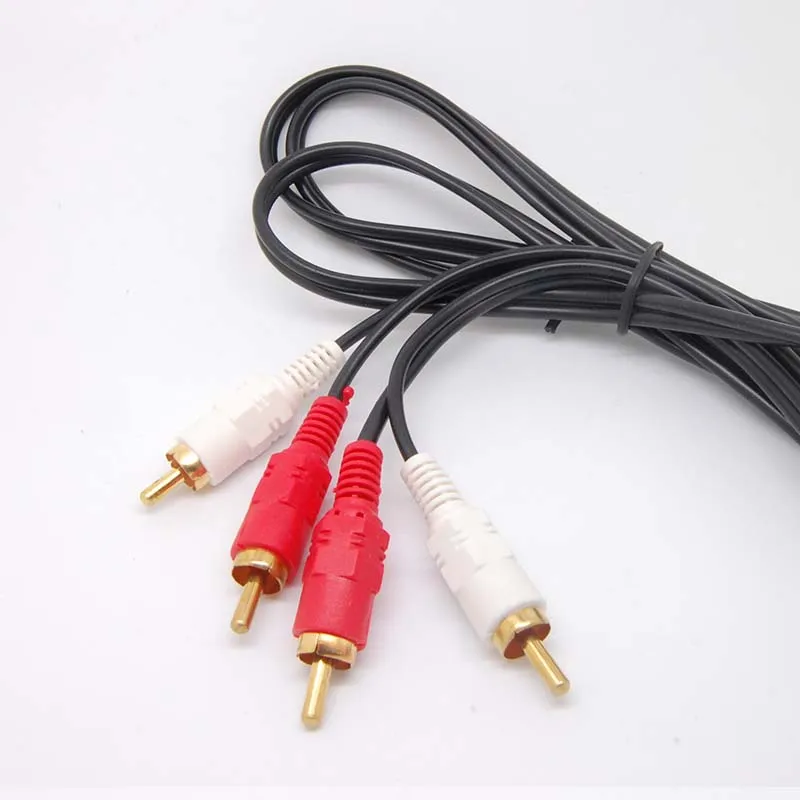 Позолоченный 2 RCA к штекер штекеру двойной стерео аудио кабель белый/красный |