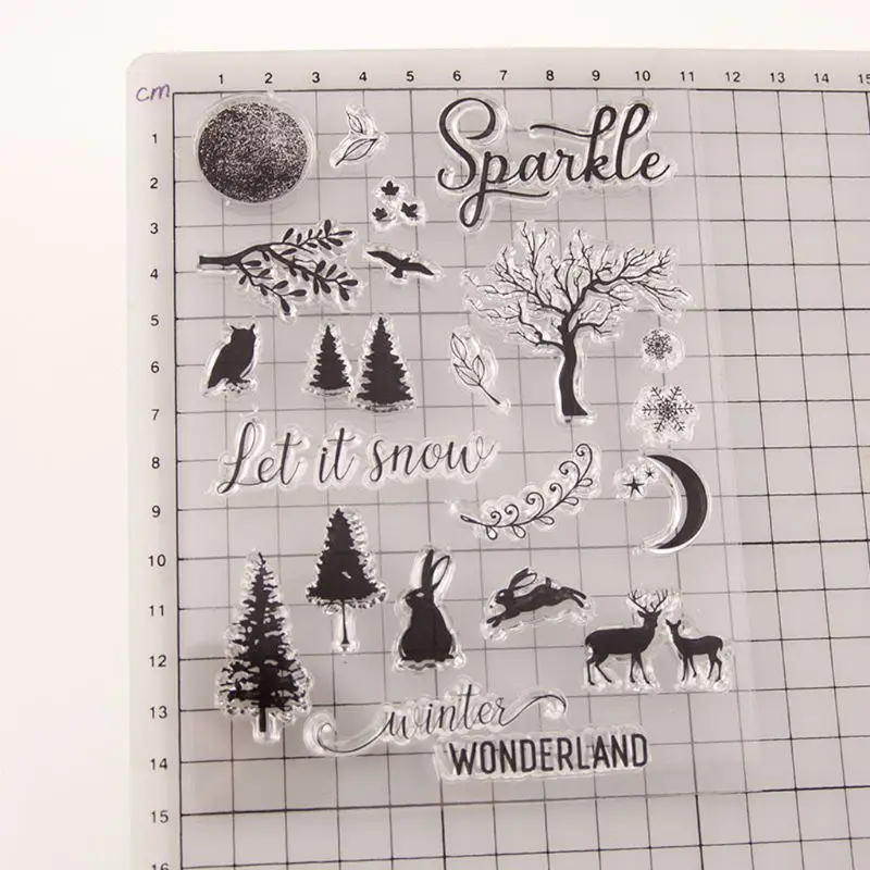 Tree Rabbit Deer Silicone Clear Seal Stamp DIY Scrapbooking Embossing Photo Album Decorative Paper Card Craft Art Handmade Gift
