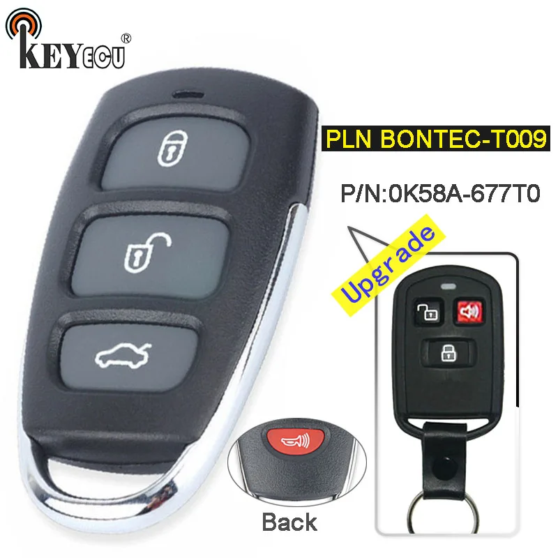 KEYECU P/N: 0K58A-677T0 FCC: PLN BONTEC-T009 Модернизированный 3 + 1 4 кнопочный дистанционный