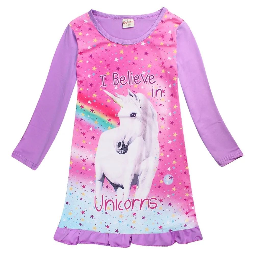 Kids Dresses for girls Cartoon children baby girl evening dress party clothing unicorn christmas bathing robe vestidos | Детская одежда