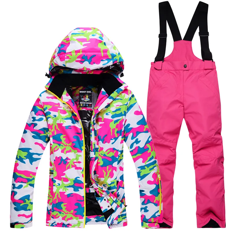 Camouflage Children's Ski Clothing Girls Suit Windproof Waterproof Warm Thickened Single Board Double Set | Детская одежда и
