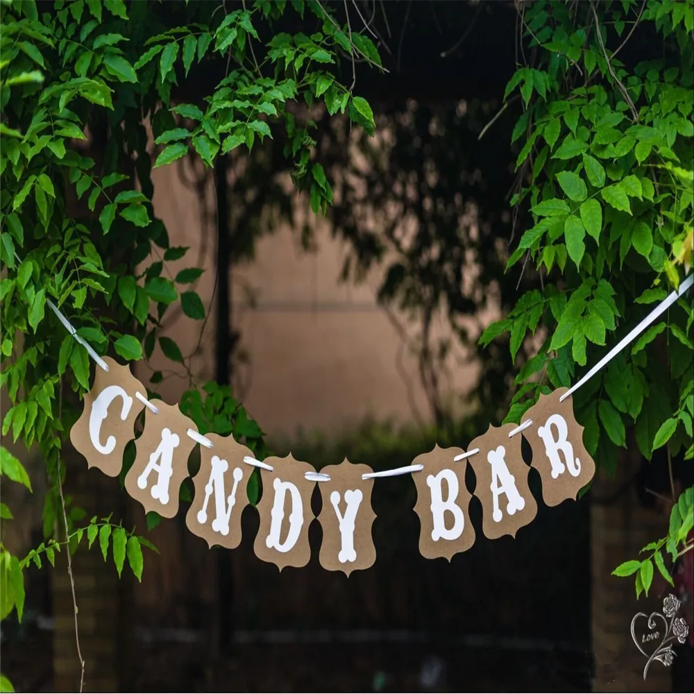 Новый деревенский баннер для конфет свадебная гирлянда девичника детского дня