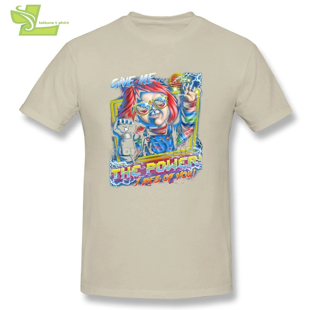 Потомство Чаки дай мне Мощность Забавные футболки Для мужчин хлопковые с