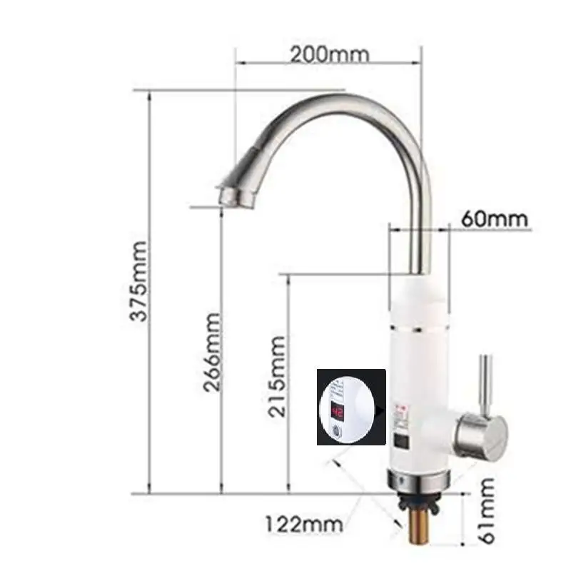 D elbow bottom inlet Кухня отопления Электрический tankless непрерывной мгновенная кран для ванной Hotel умывальник смеситель с Азии plug - Цвет: D elbow bottom inlet