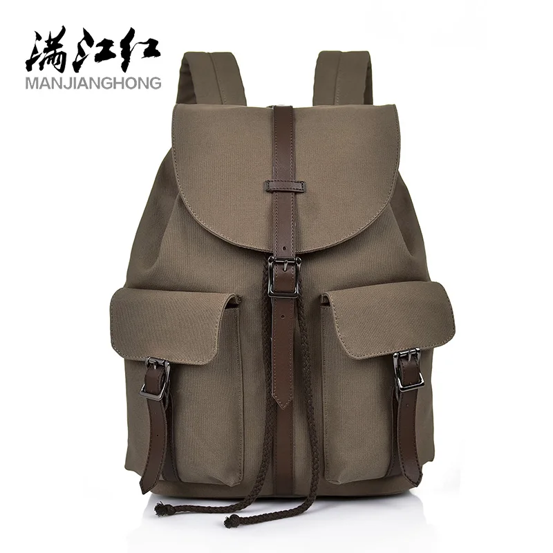

MANJIANGHONG Canvas Girl Backpack Retro Casual Wild Travel Backpack Large Capacity Student Bag