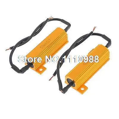 

2 Pieces Gold Tone Aluminum Shell Resistors 50W Power 6 Ohm 5%