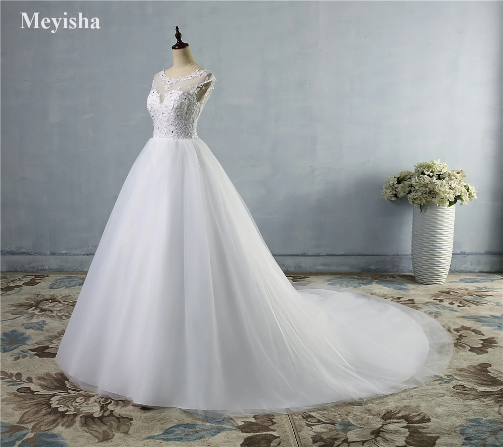 ZJ9073 2019 Новый стиль Мода кружева белого цвета и слоновой кости свадебные платья