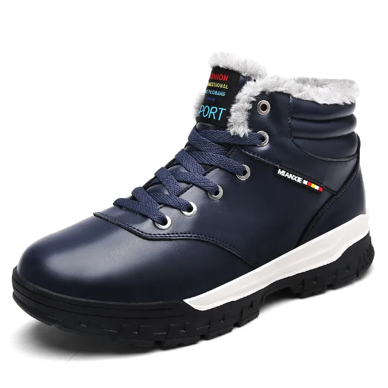 Anti Skidding Men Brand Fashion Sneakers Big Size 39-48 Winter Boots Plush Lining Warm Ankle Shoes | Обувь