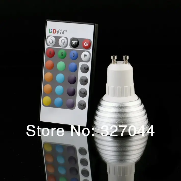 Светодиодный RGB светильник с пультом ДУ 85 265 в 110 В 240 16 цветов 3 Вт 100 шт./лот|colored led